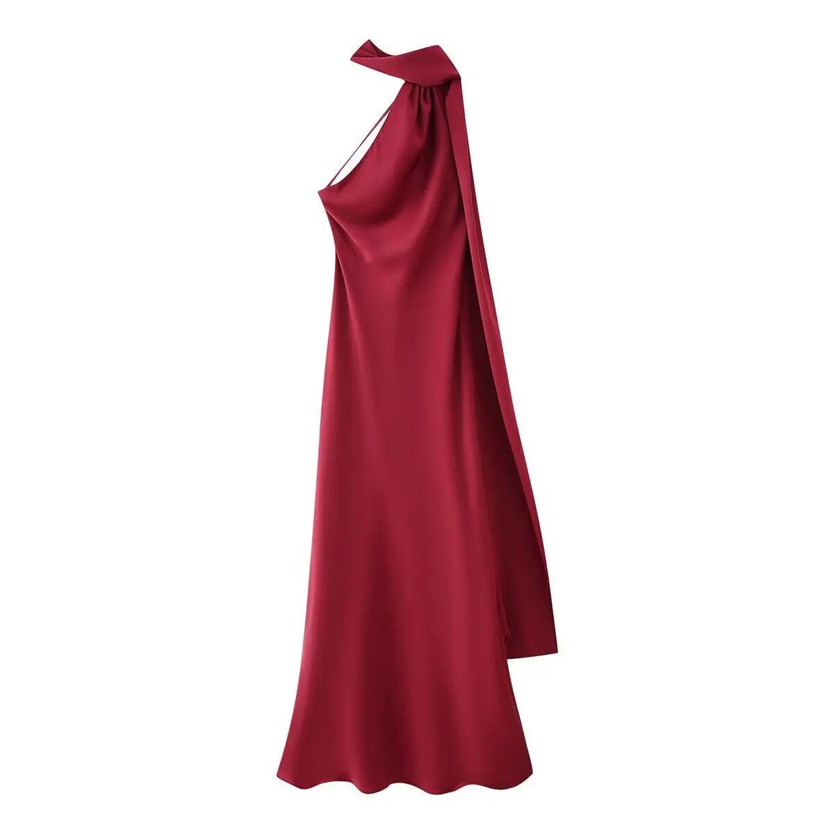 SOERA Beatrice Halter Backless Silk Satin Maxi Dress - Dress -  Red 01 S