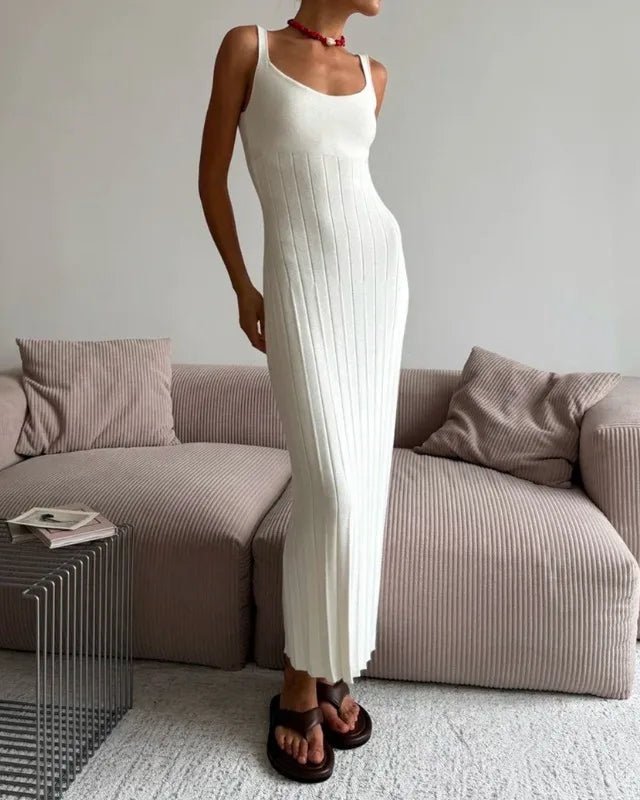 SOERA Beatrice Knitted Suspender Dress - Dress -  White S