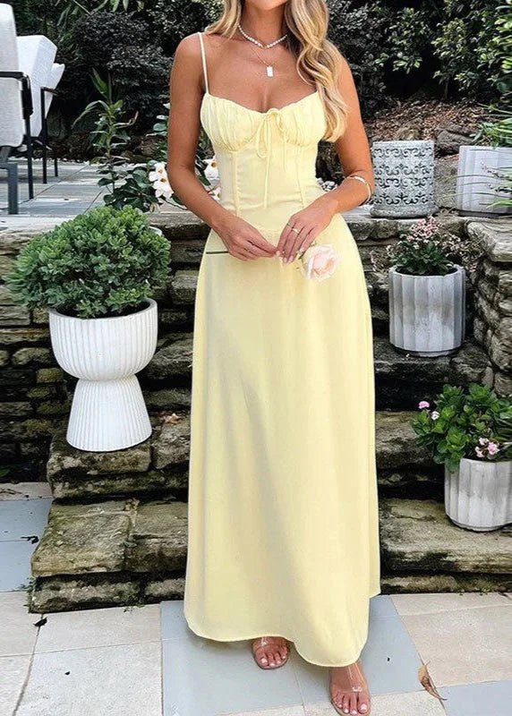 SOERA Bianca Corset Bodice Maxi Dress - Dress -  Yellow M