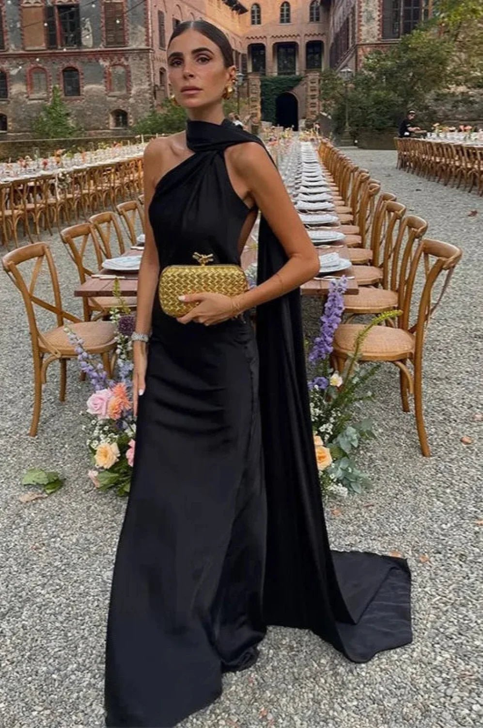 SOERA Celeste Elegant Satin Halter Dress - Dress -  Black S