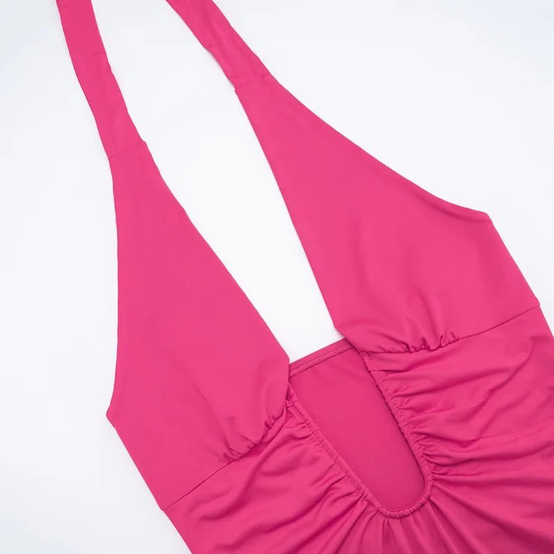 SOERA Elena Ruched Halter Mini Dress - Dress -  Pink S