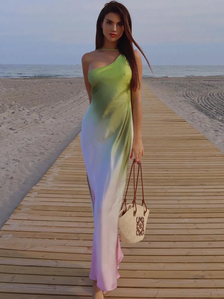SOERA Natasha Asymmetric Off-Shoulder Dress - Dress - SOERA-091779-GRE-XS-30211 Green XS