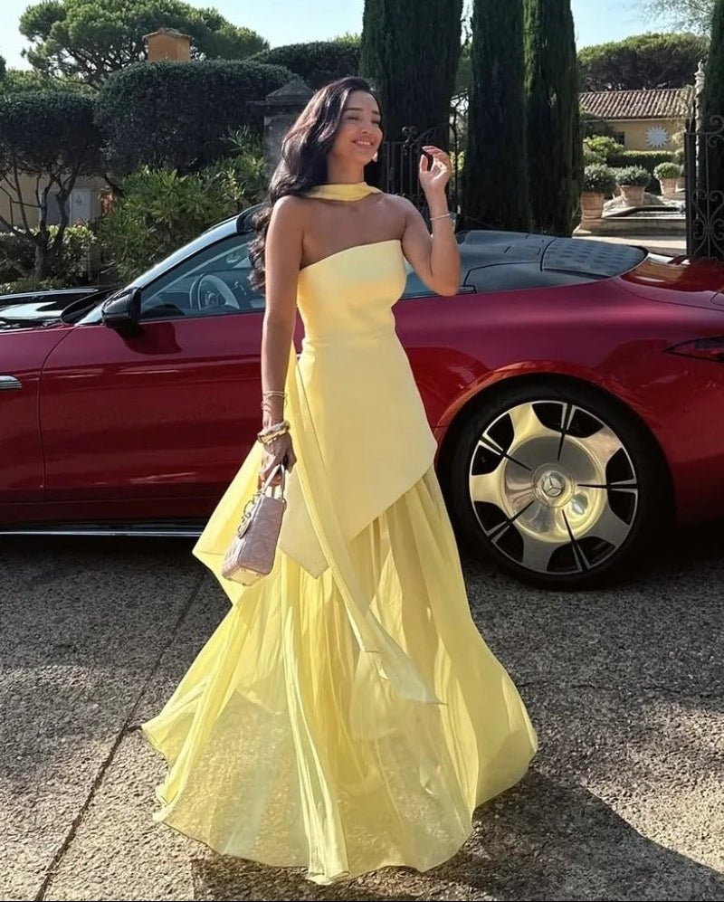 Ophelia Asymmetric Sheer Maxi Dress
