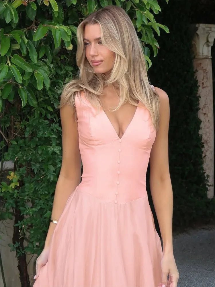 SOERA Sophia V-Neck Evening Dress - Dress -  Pink S