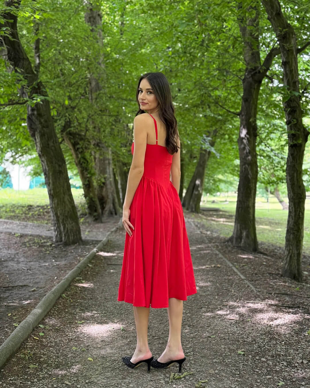 SOERA Annika Sleeveless Strap Midi Dress - Dresses - 1005006482995541-;ML1770650334228917077 Red XS