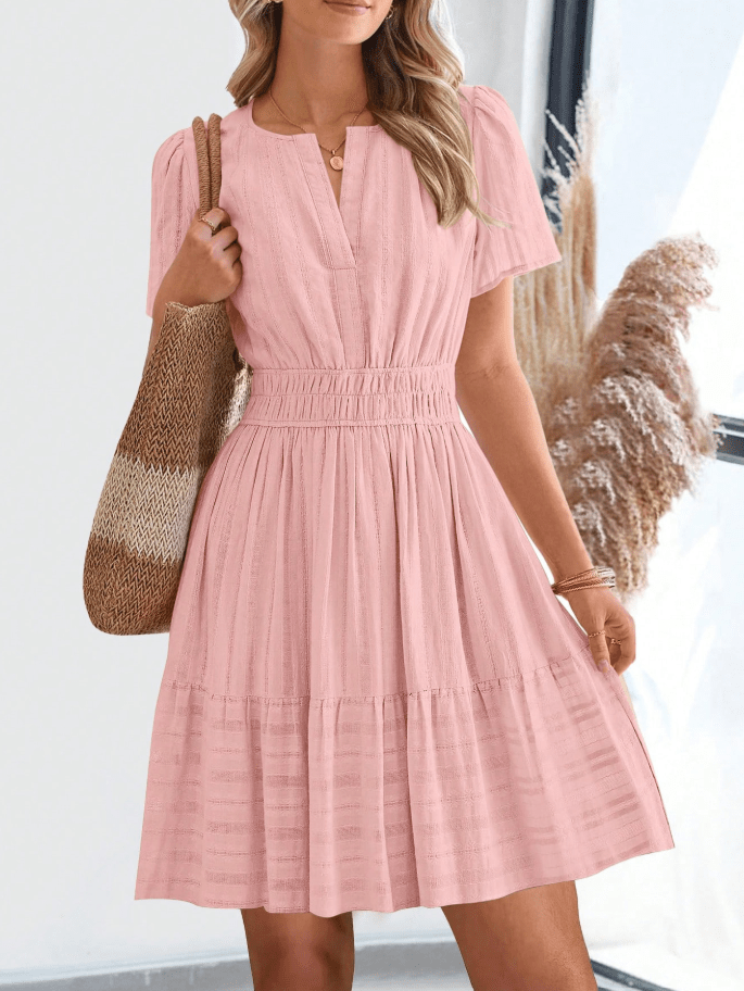 SOERA Bianca Ruffled V-Neck Cocktail Dress - Dresses - SOERA-523459-DEF-M-24771 M