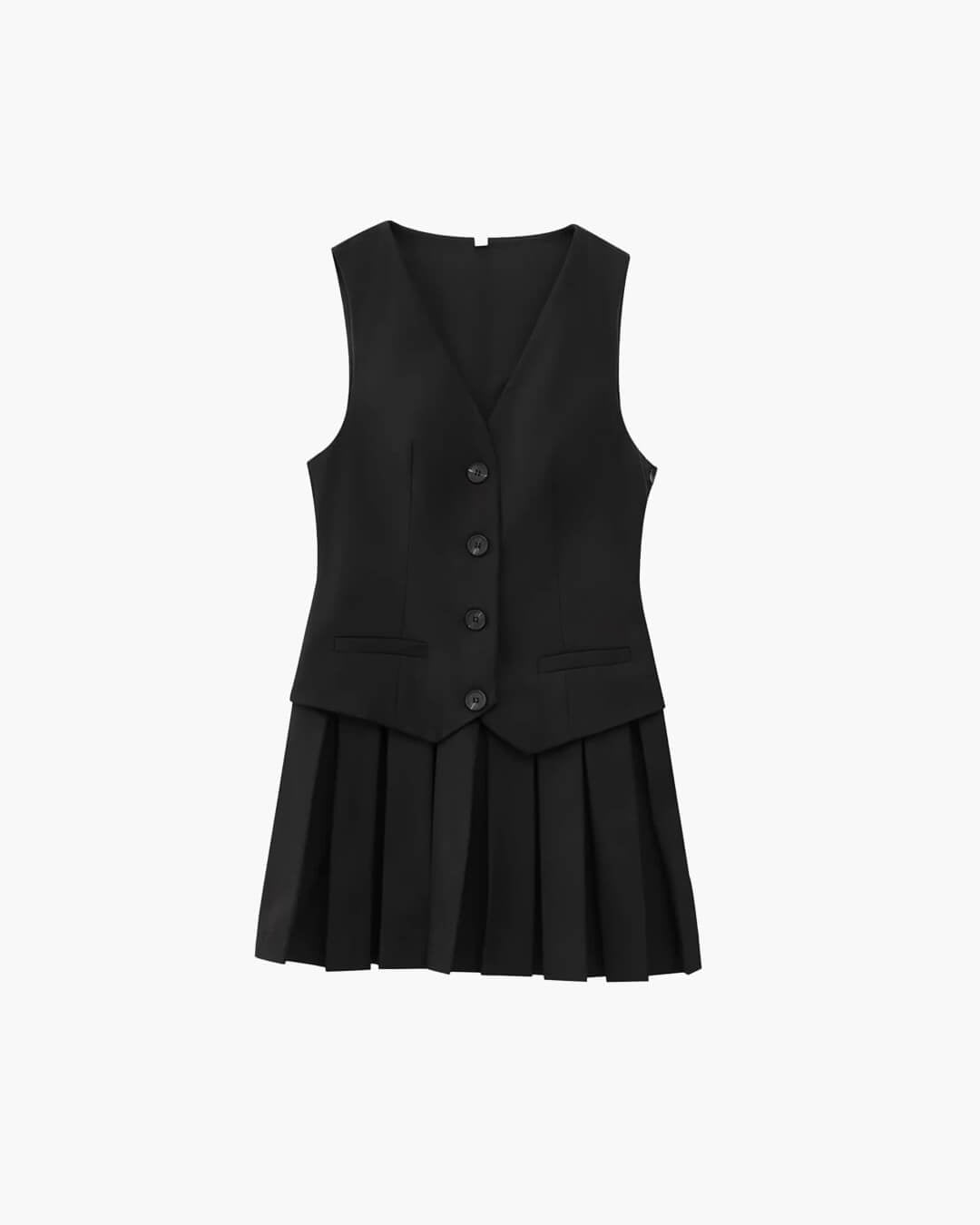 SOERA Cheryl Sleeveless Pleated Mini Dress - Dresses - 1005008467921776-;Pk1772135168789603495 Black XS