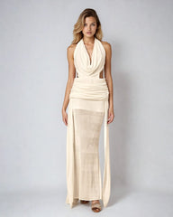 Elyse halternek rugloze maxi-jurk