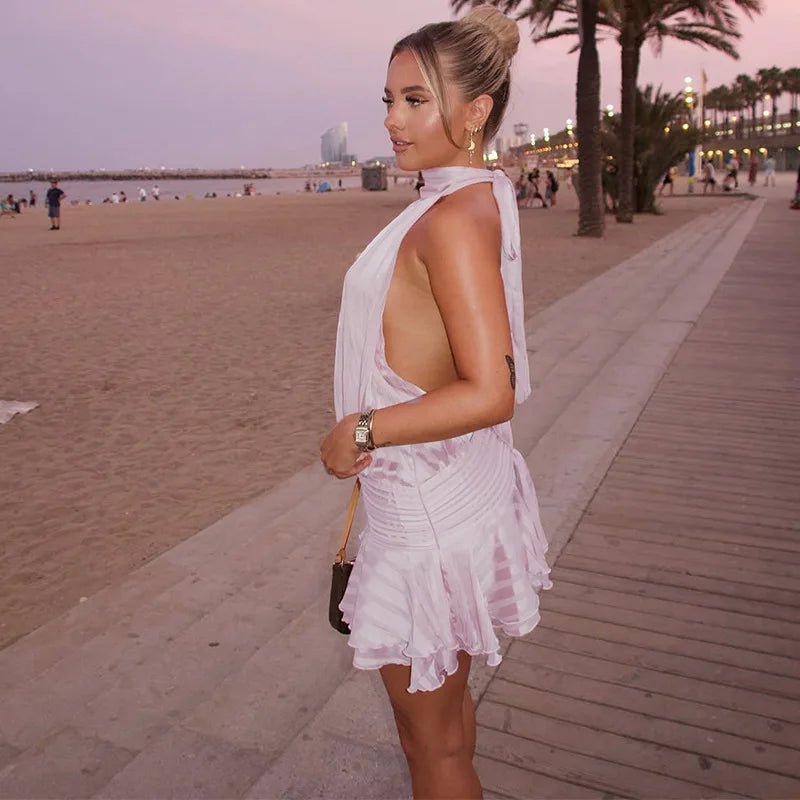 SOERA Ezra Backless Mini Dress - Dresses - 1005010778330644-;Bn1770793334327752526 Pink M