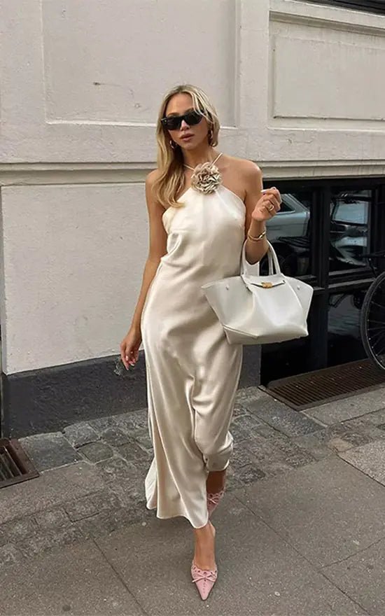 SOERA Harper Satin Halter Maxi Dress - Dresses - zD1770927322300658528 M