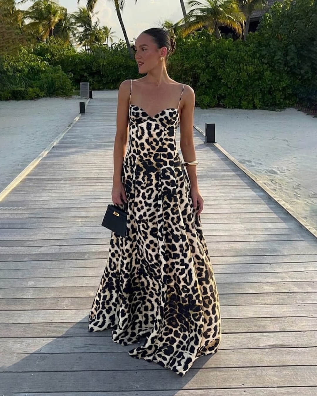 Imogen Leopard Print Spaghetti Strap Maxi Dress