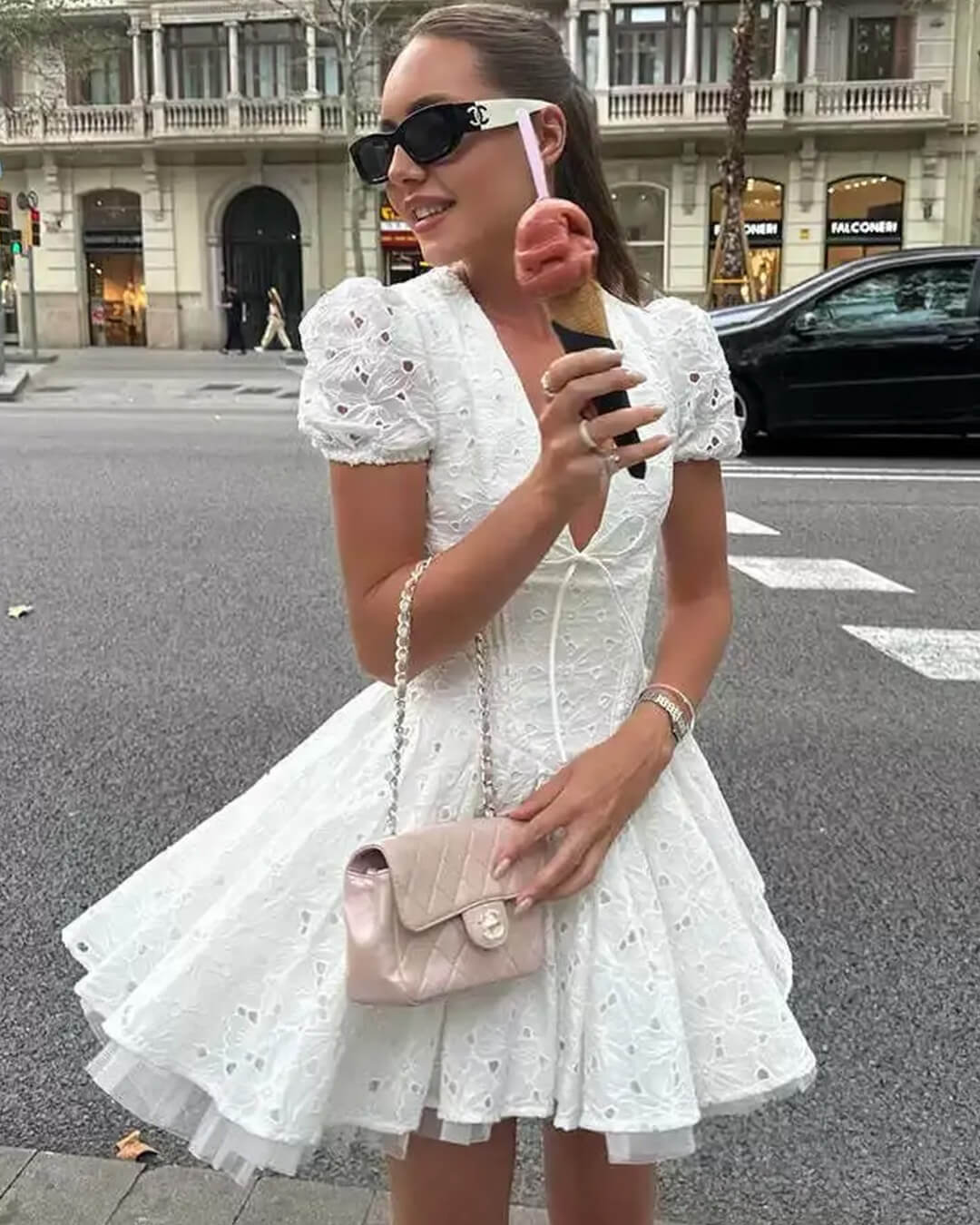 SOERA Jane Puff Sleeve Embroidered Mini Dress - Dresses - VM1774532669744532137 L