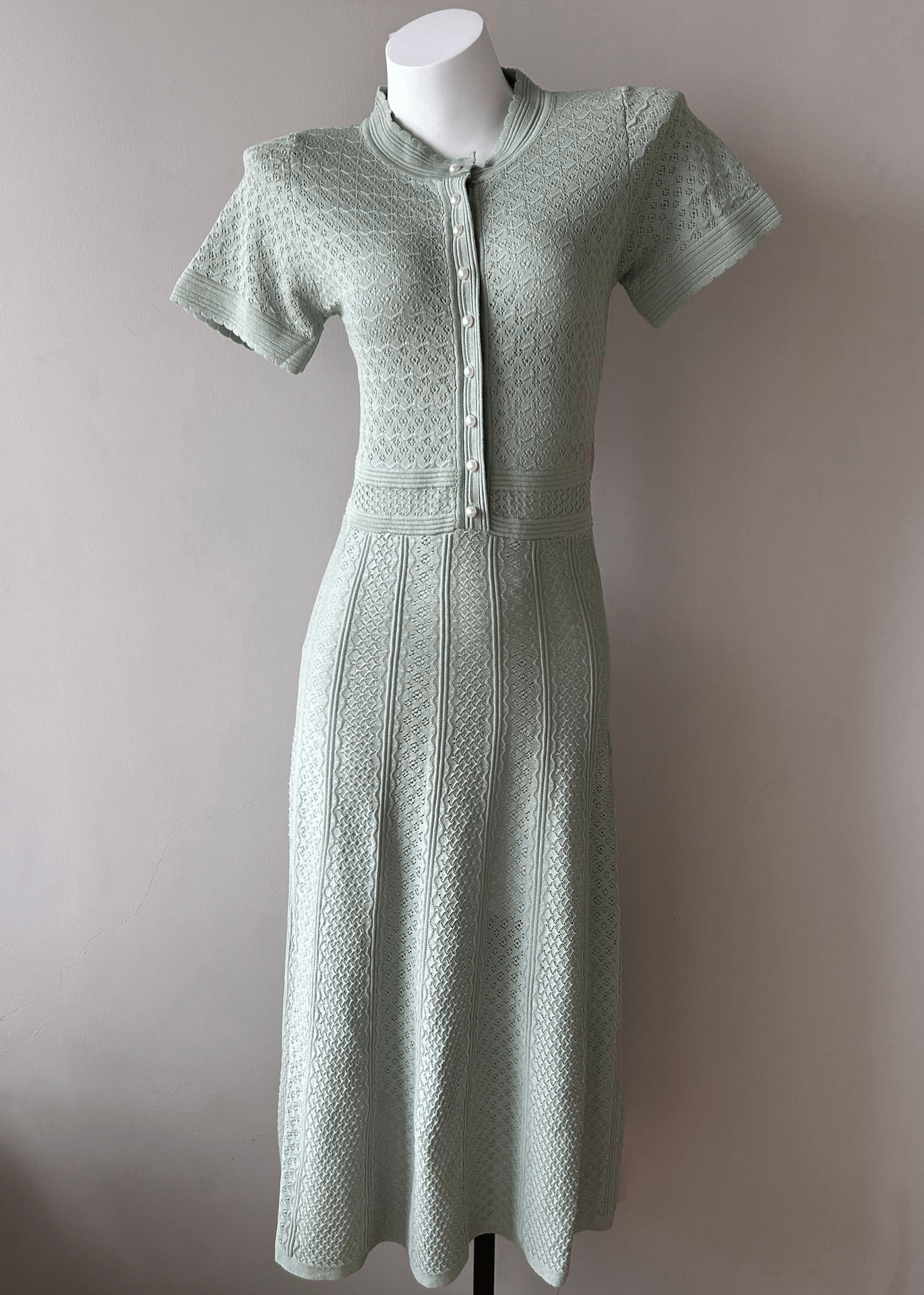 SOERA Nicole Knitted Half-Button Midi Dress - Dresses - SOERA-369283-WHI-XS-61955 White XS