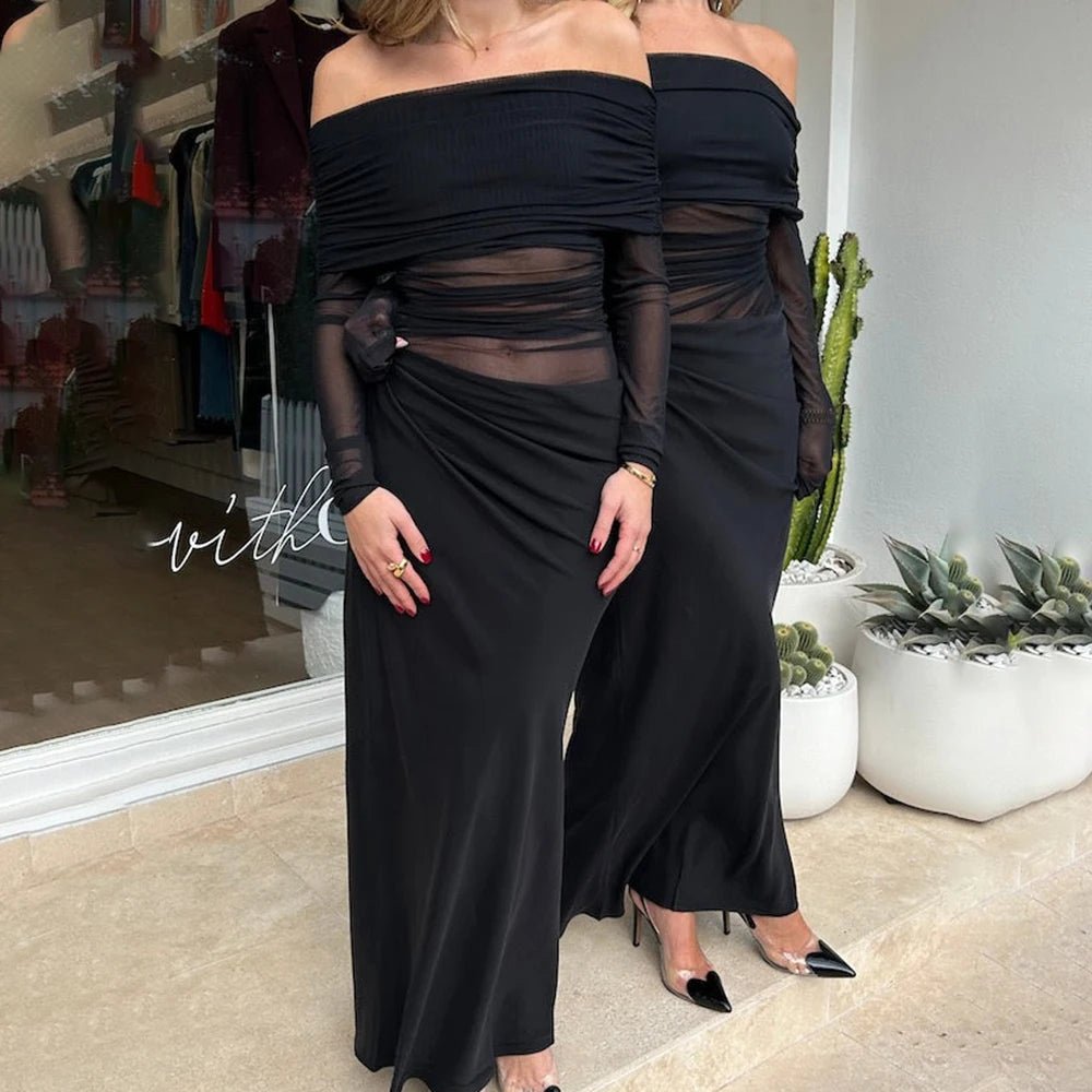 SOERA Lizy Long Sleeve Mesh Maxi Dress - Dresses - 1005008319705746-;Dm1769140532689722768 Black M