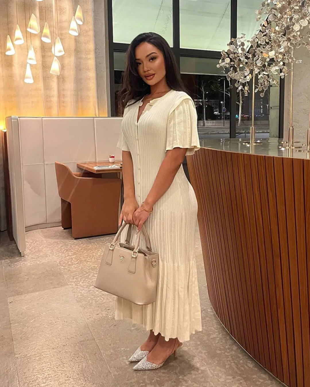 SOERA Nancy Bodycon Knitted Maxi Dress - Dresses - 1005009057952162-;VF1772045931369956946 Beige L