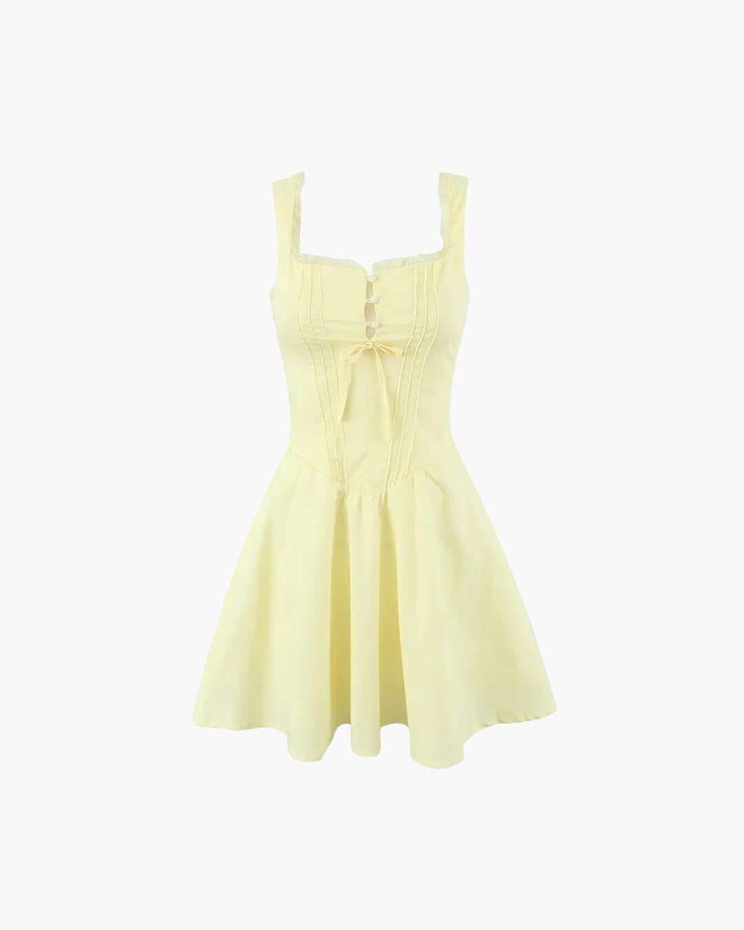 SOERA Rosa Lace - Up Back Mini Dress - Dresses - 1005008153154786-;uQ1771252461189649143 Yellow L