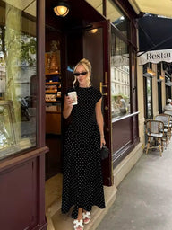 Bianca Flare Maxi-jurk met kapmouwtjes