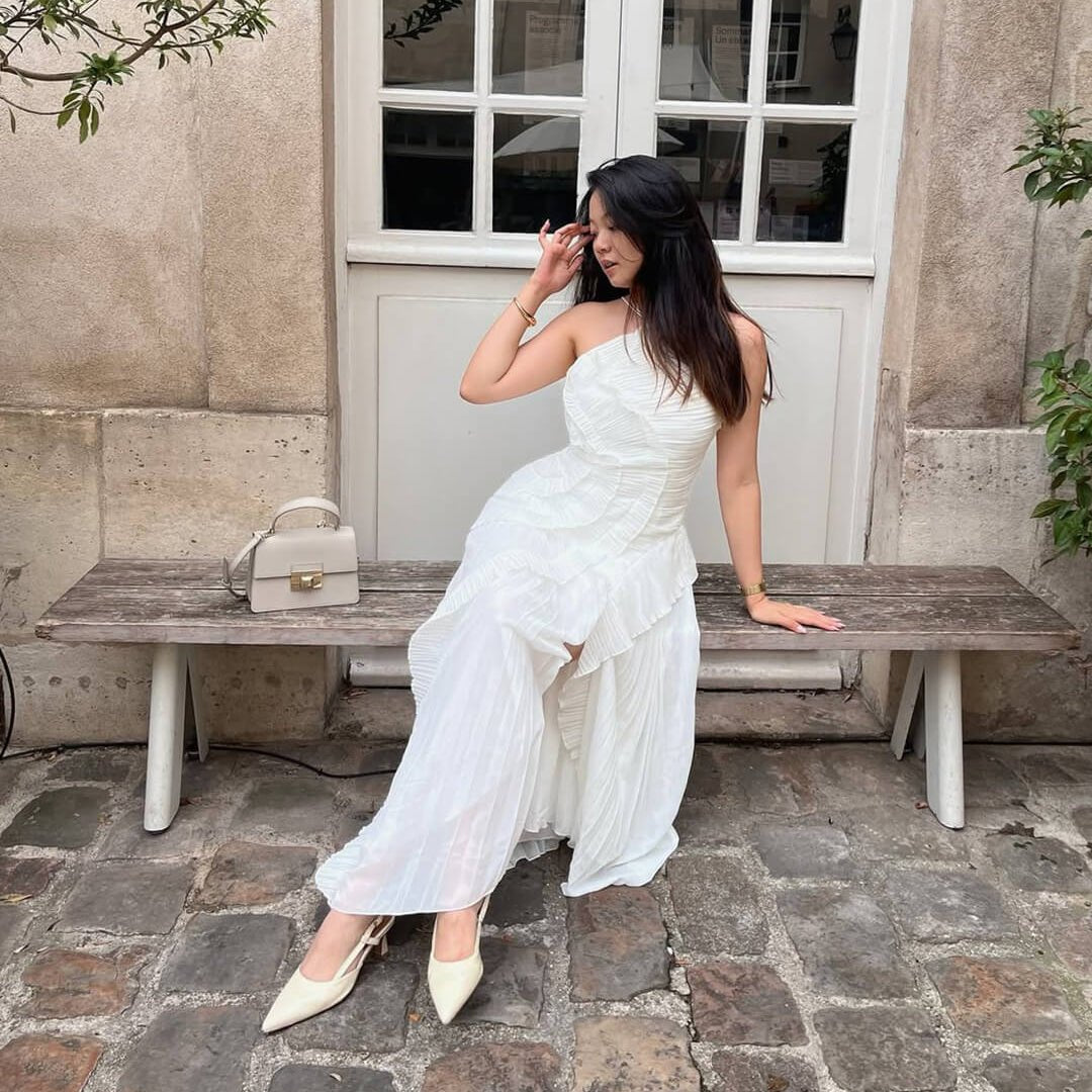 SOERA Ruffa Halter Strap Ruffled Tule Dress - Dresses - 1005009034201148-;NX1764062902533718643 White S