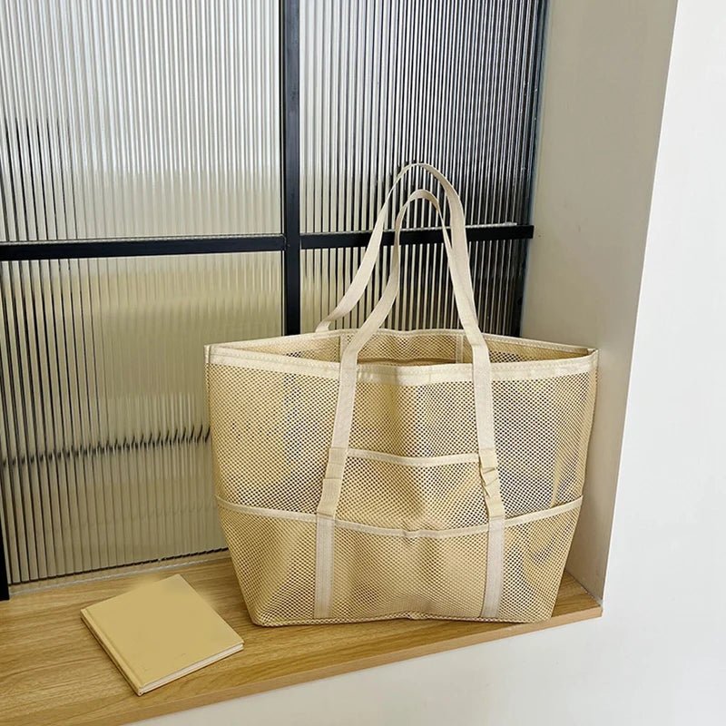 SOERA Beatrice Large Capacity Canvas Beach Tote - Handbags -  Beige