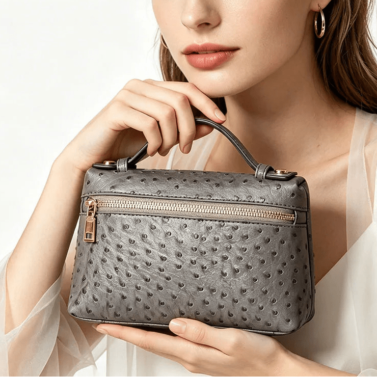 SOERA Bianca Ostrich Pattern Bag - Handbags -  Dark Teal