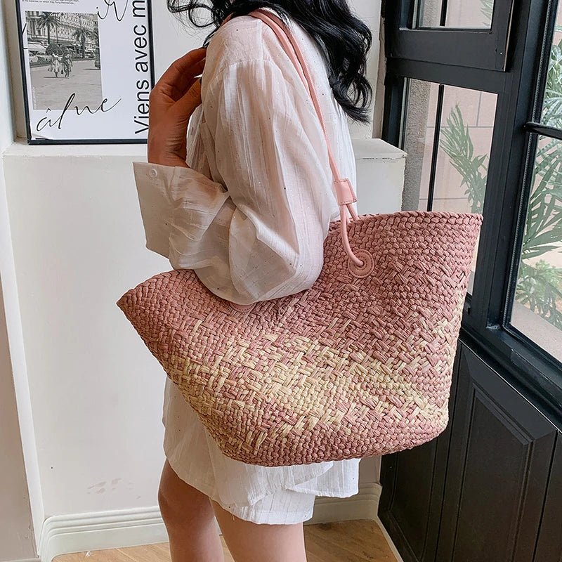 SOERA Camille French Straw Tote Bag - Handbags -  Pink
