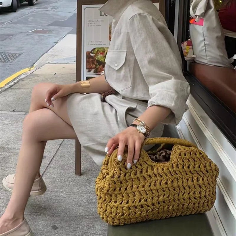 SOERA Danica Woven Rattan Tote - Handbags -  Ginger