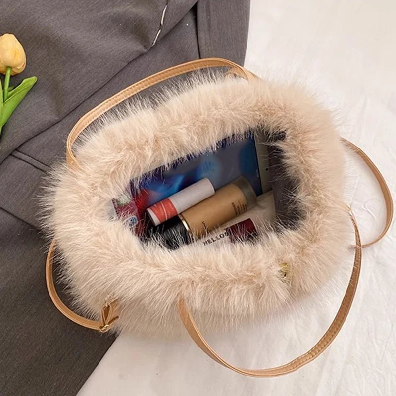 SOERA Maricar Faux Fur Crossbody Bag - Handbags - 3256807618181182-;qm1765284569911584680 Creme
