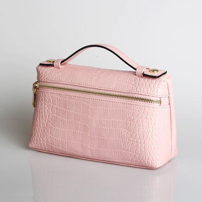 SOERA Minerva Crocodile Pattern Clutch Bag - Handbags -  Pink
