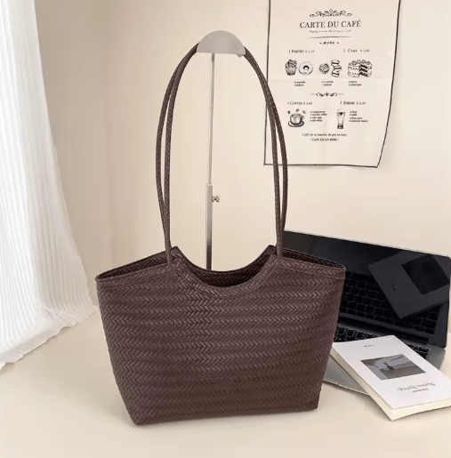 SOERA Riona Textured Weave Handbag - Handbags -  Dark Brown