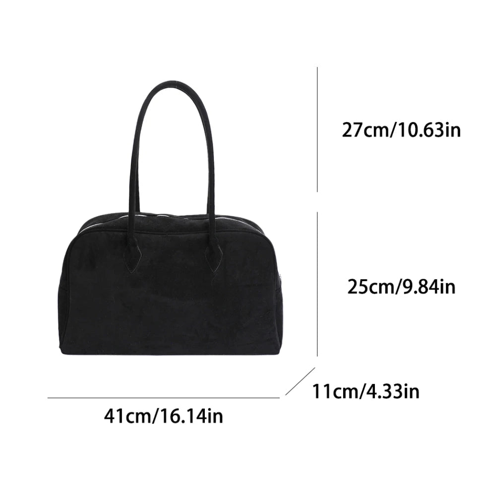 SOERA Sandra Suede Tote Bag - Handbags -  Black One Size