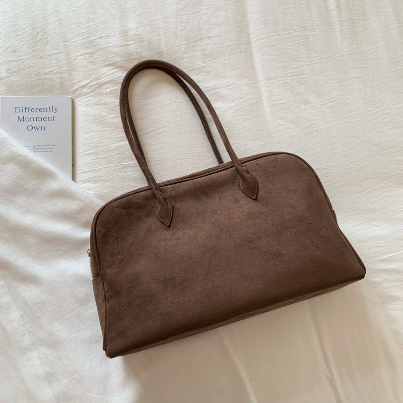SOERA Sandra Suede Tote Bag - Handbags -  Coffee One Size
