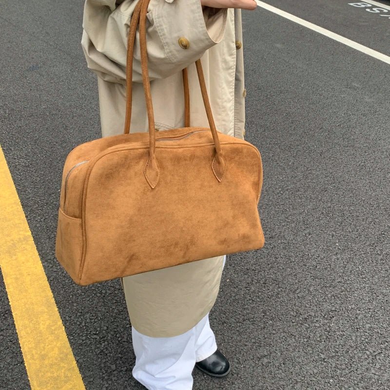 SOERA Sandra Suede Tote Bag - Handbags -  Light Brown One Size