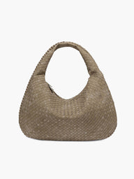 Gevlochten tas XL van faux suède