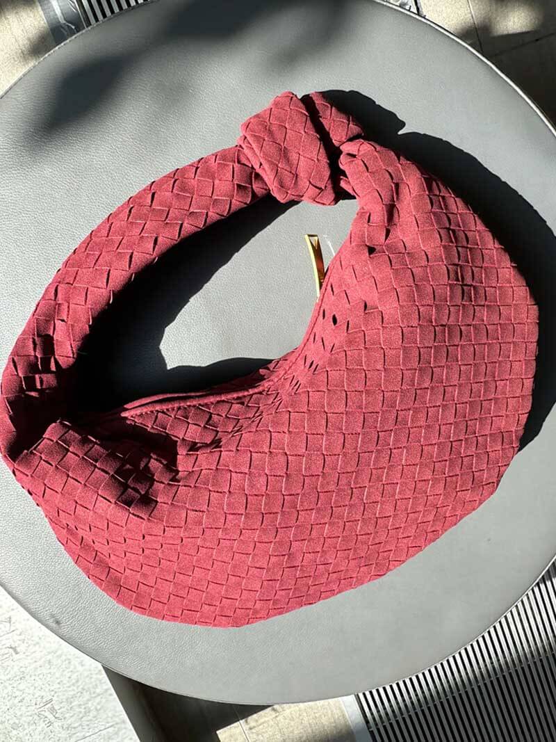 SOERA Woven bag medium suede - Handbags - DBAD2-WK285003 Coffee