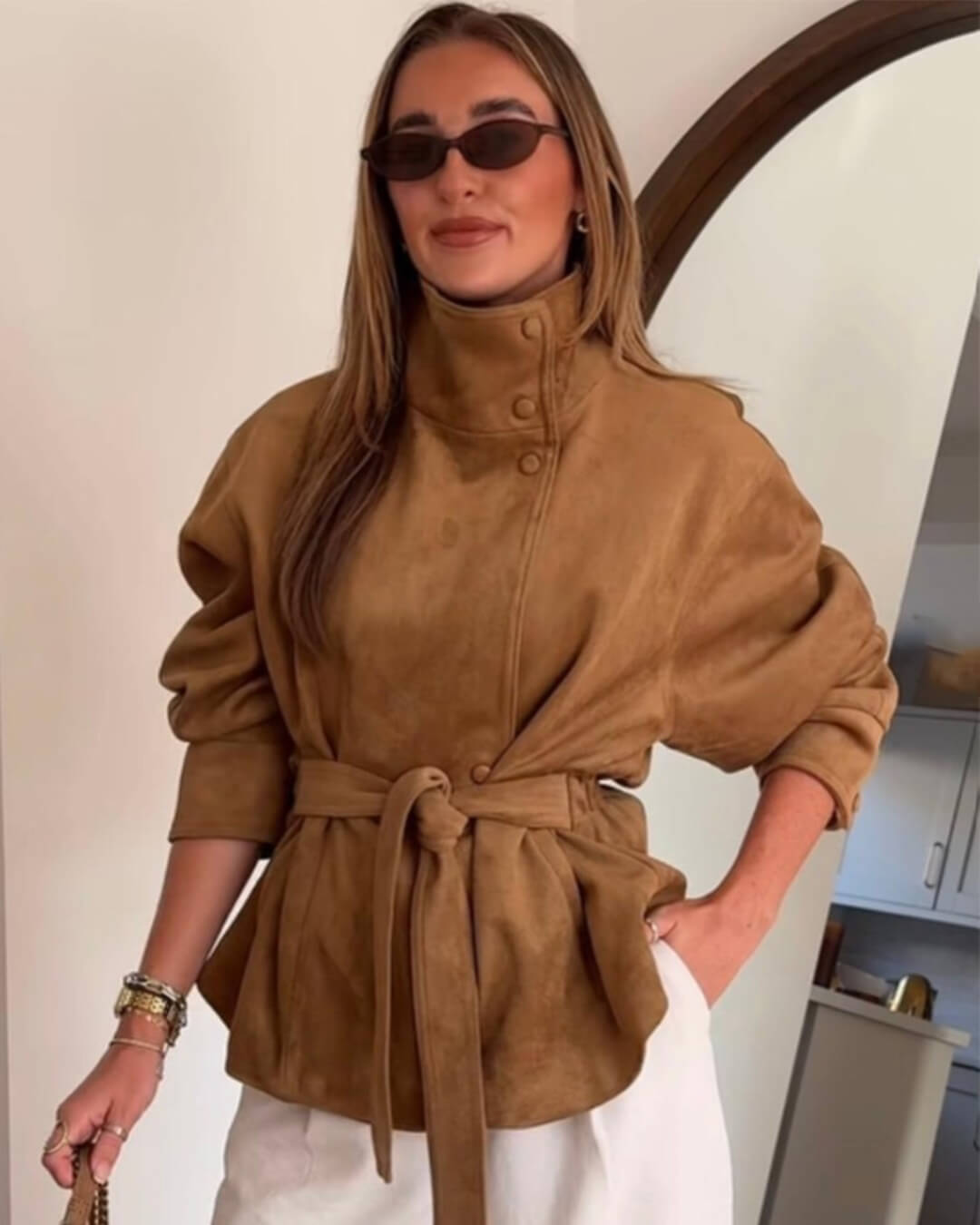 SOERA Anna Lace-Up Suede Jacket - Jacket - SOERA-595139-1-XS-92099 Camel XS