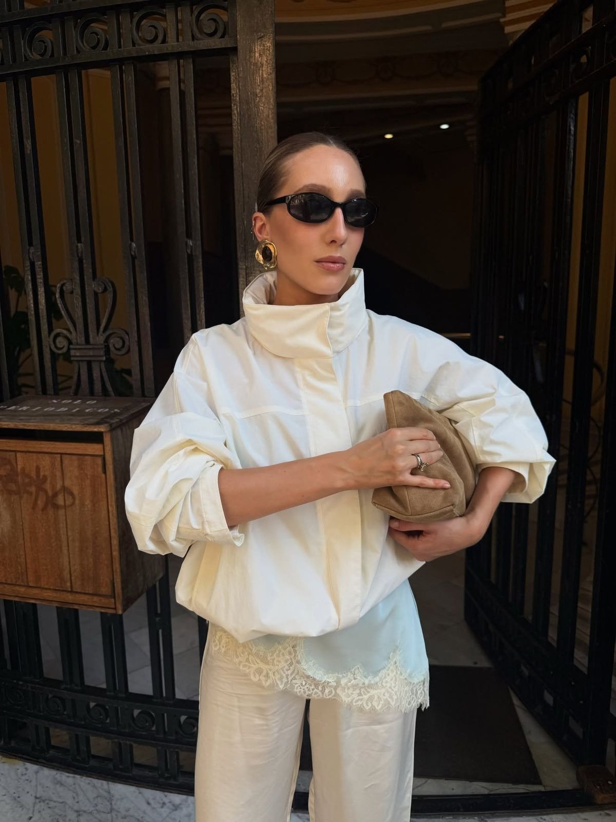 SOERA Farah Funnel Neck Windbreaker Jacket - Jacket -  White S