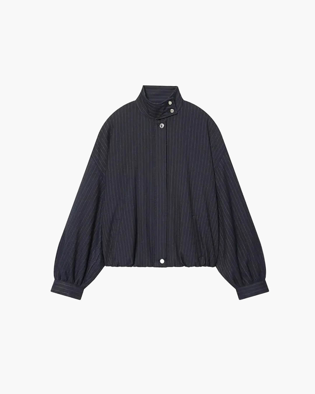 SOERA Magnolia Pinstripe Bomber Jacket - Jacket -  Dark Blue Stripe S