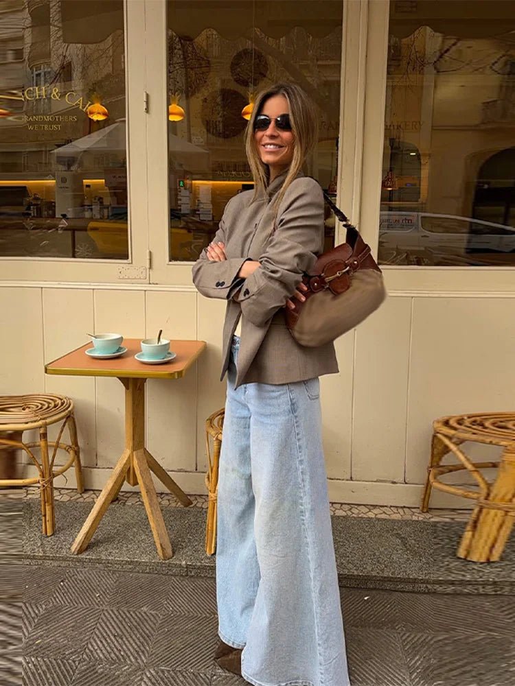 SOERA Noa Solid Stand Collar Blazer Jacket - Jacket -  Beige XS