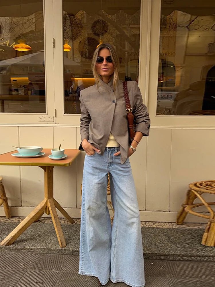 SOERA Noa Solid Stand Collar Blazer Jacket - Jacket -  Beige XS