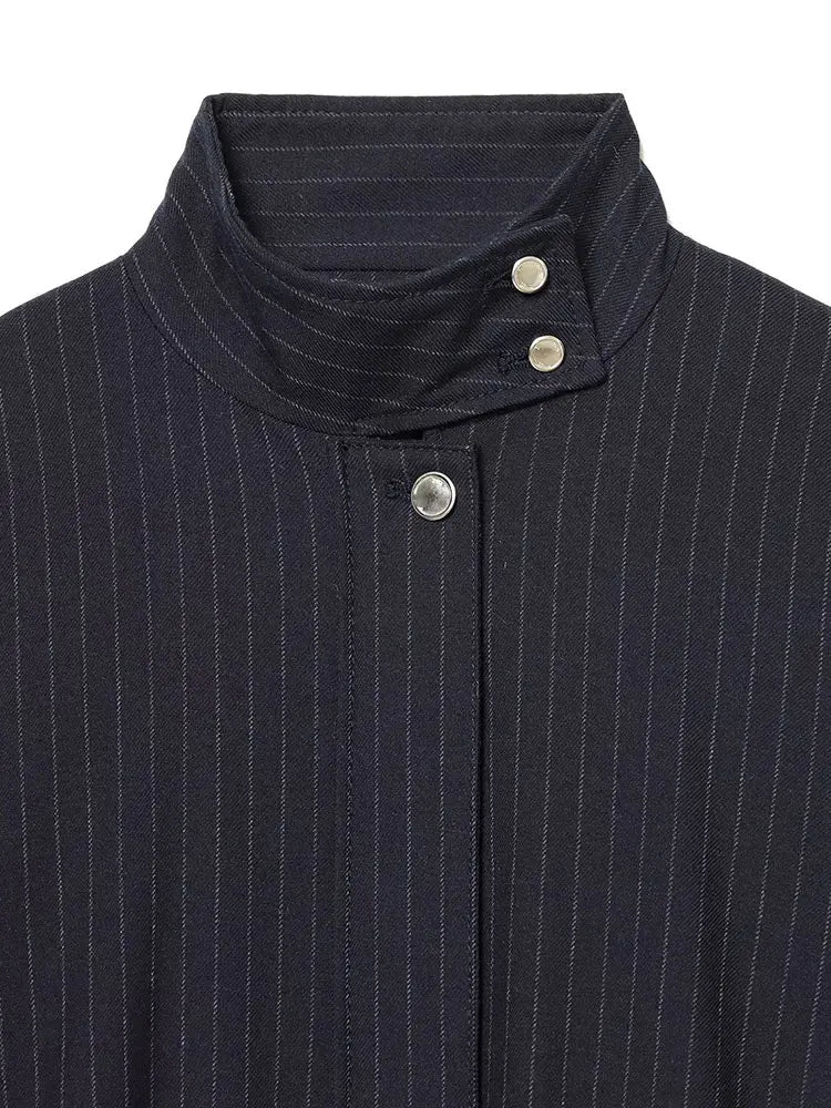 SOERA Saskia Striped Stand Collar Jacket - Jacket -  Blue XS