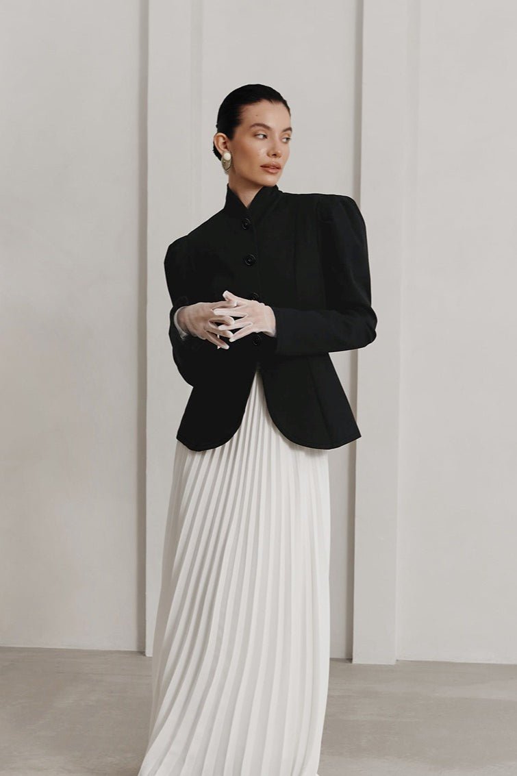 SOERA Aira Stand Collar Flared Blazer - Jackets - HO1770383550825792032 S