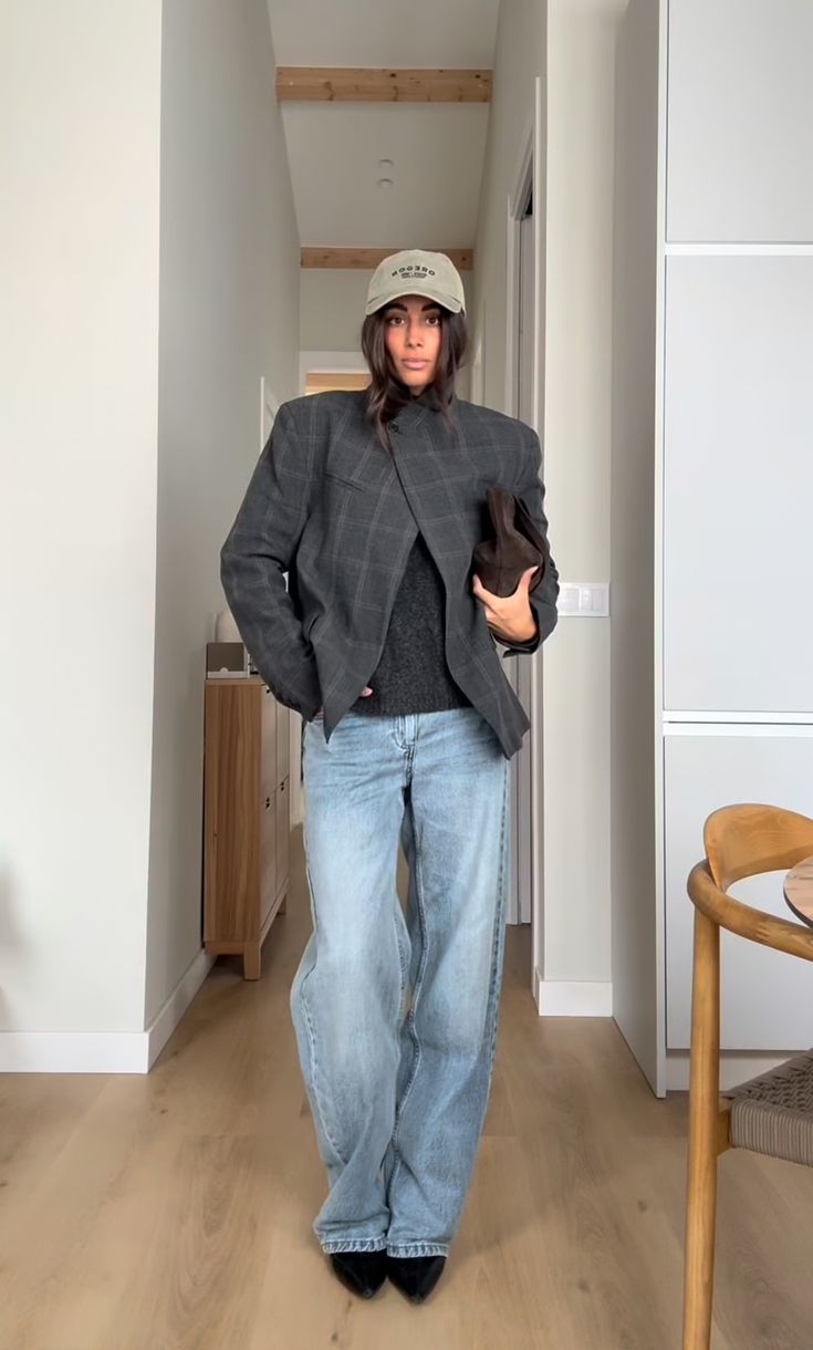 SOERA Aurelia Stand Collar Plaid Blazer - Jackets - 1005011574941904-;Pe1775244633615506813 Gray S