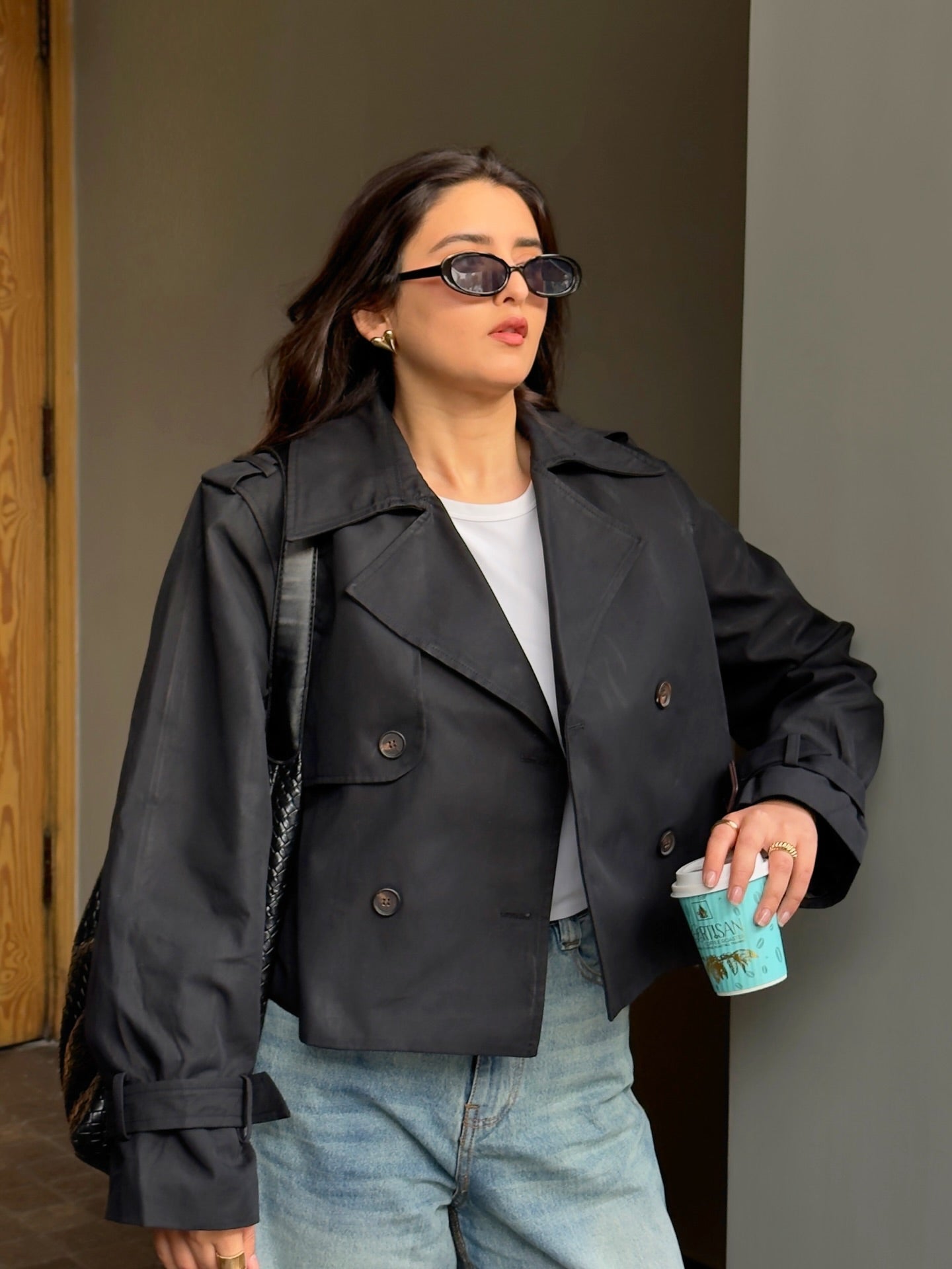 SOERA Bellatrix Cropped Trench Coat - Jackets - 1005008092972146-;VW1773321573715057582 Black S