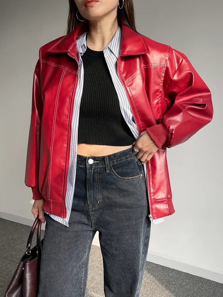 SOERA Brooke Zip-Up Bomber Jacket - Jackets - SOERA-466691-DEF-OS-74822 Red S