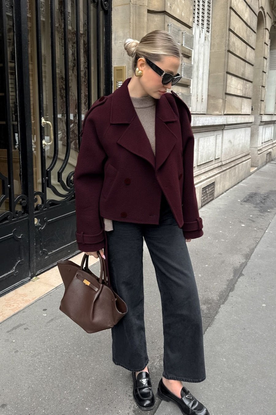 SOERA Daphne Short Autumn Winter Coat - Jackets - GT1765494947088301343 Burgundy S