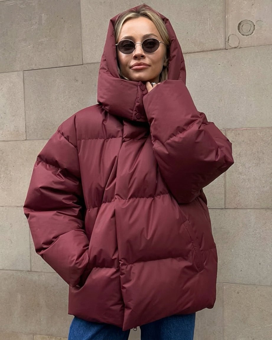 SOERA Ellie Oversized Hooded Puffer Jacket - Jackets - SOERA-937219-BUR-S-00099 Burgundy S