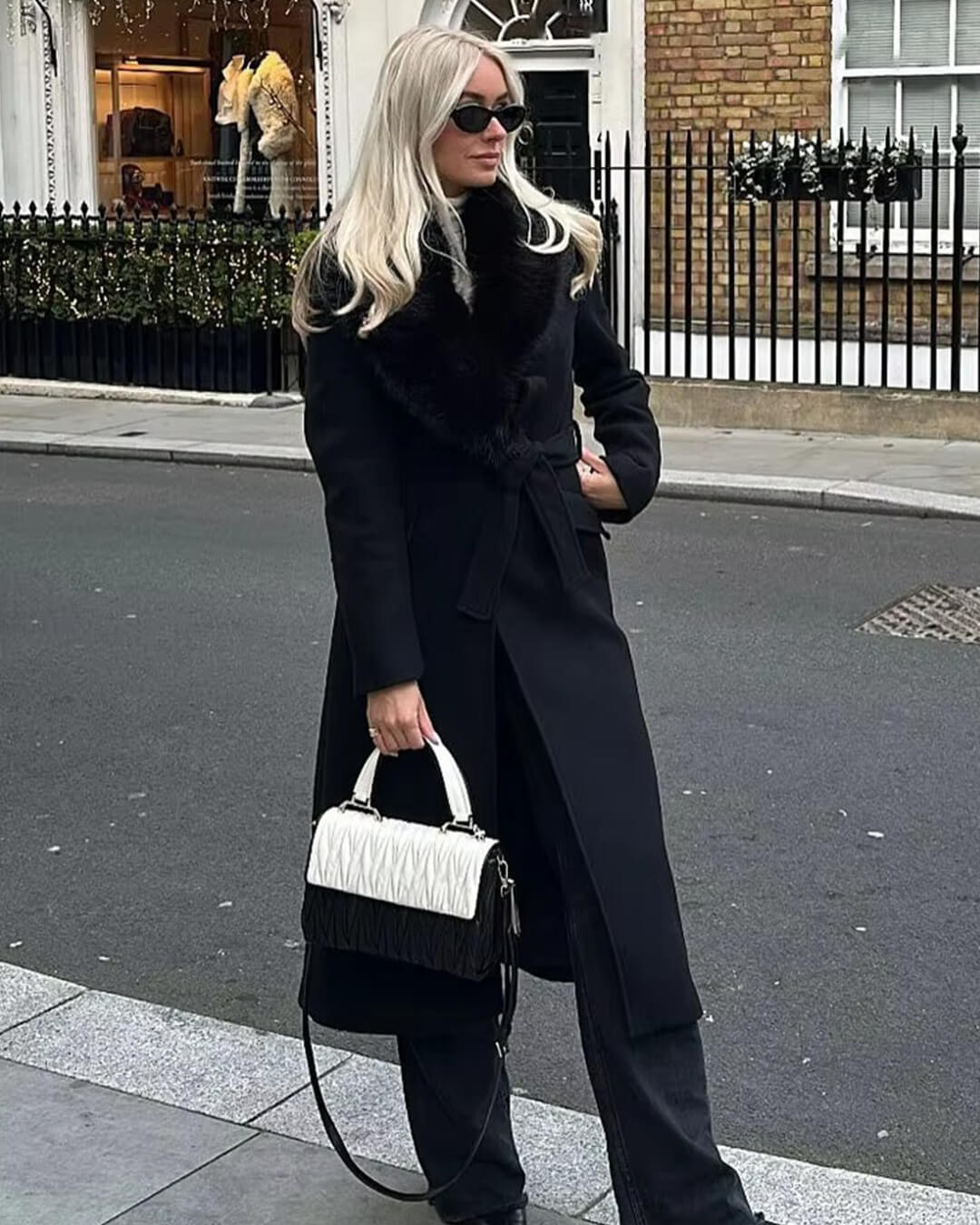 SOERA Faye Faux Fur Collar Maxi Coat - Jackets - 1005008156822535-;jE1764102180810787399 Black L