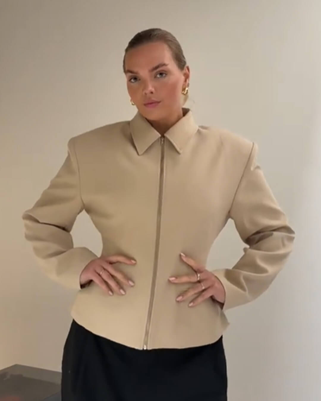 SOERA Hazeline Zip - Up Cinched Waist Jacket - Jackets - 1005011620894853-;Sv1770721238647126792 Beige M