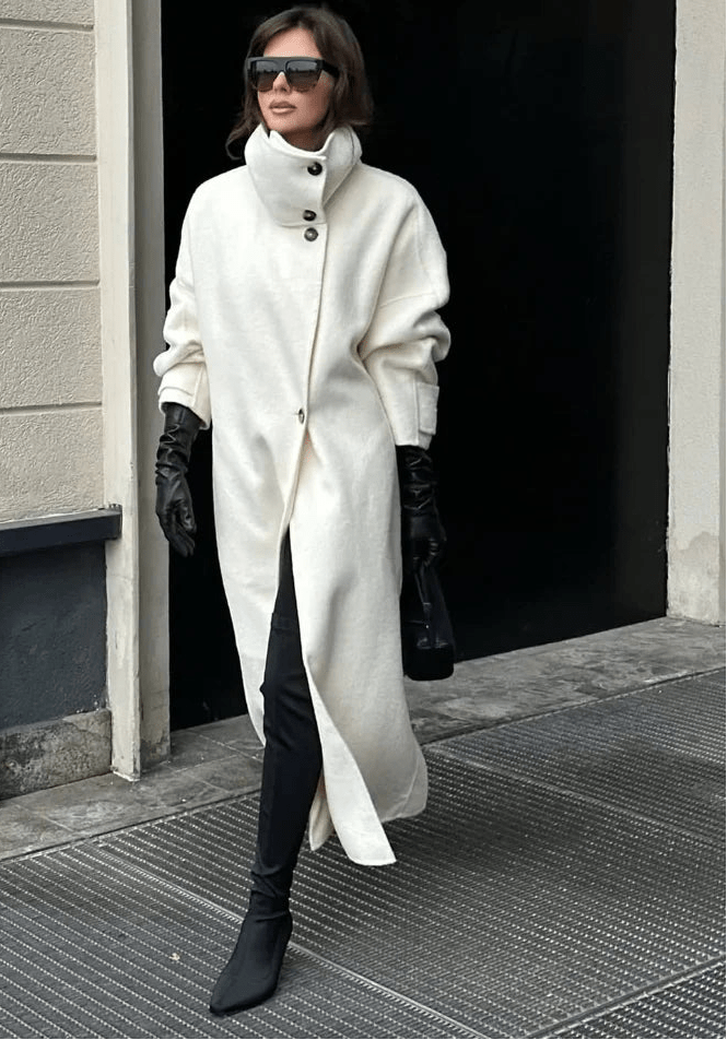 SOERA Juliana Stand Collar Long Coat - Jackets - cd1762345864135275558 Offwhite S