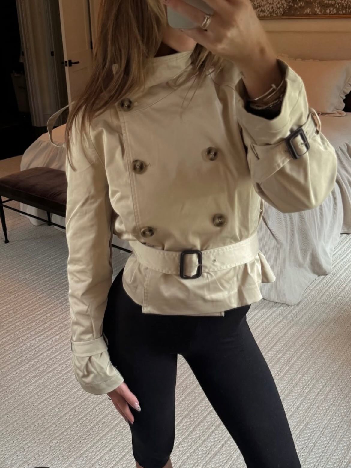 SOERA Kara Stand Collar Belted Crop Trenchcoat - Jackets - 1005009693239722-;Jp1771494648622182708 Beige XS